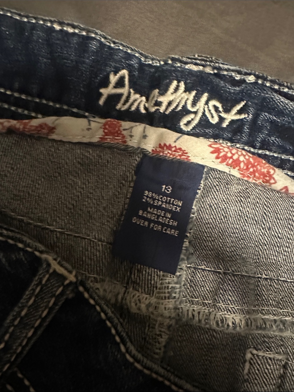 Amethyst Jeans Dark Blue Distressed Rolled-Hem Denim Shorts - Picture 2 of 3